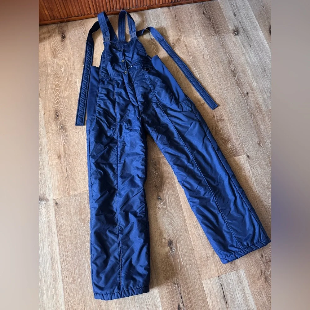 Ski Lion Vintage Navy Blue Overall Bib Snowsuit‎ Size M